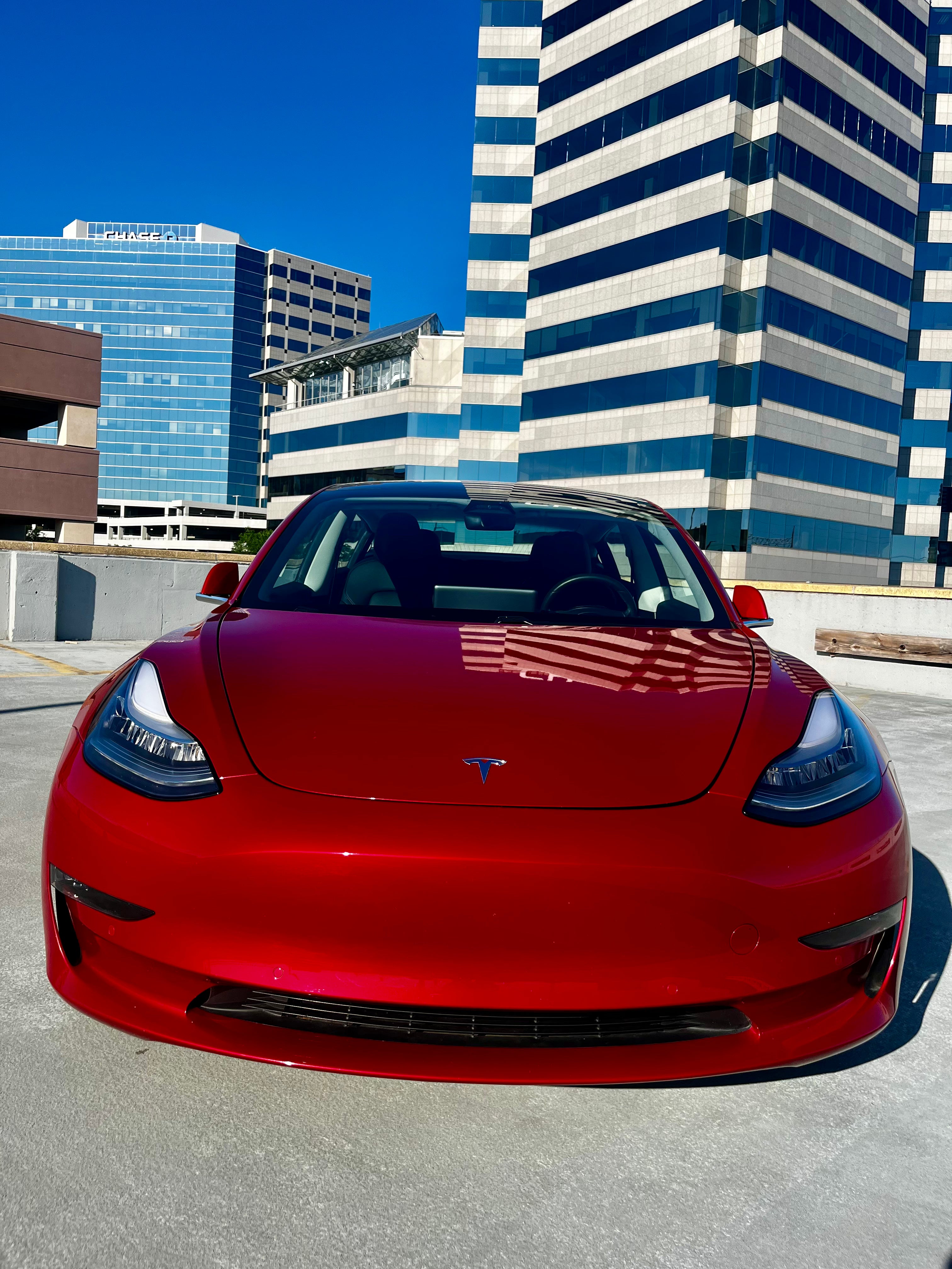 Red 2018 TESLA  Model 3